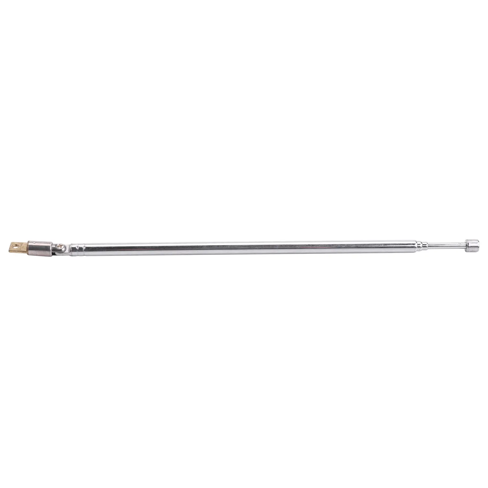 Telescopic Car Antenna - 60cm 4-Section Brass-Steel Silver Tone Auto Replacement Accessory for Radio, Phone Antennas
