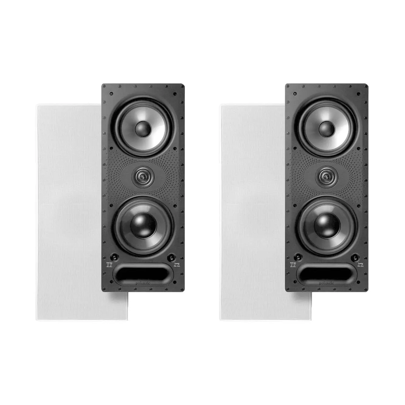 Polk Audio Vanishing Series 265-LS 4-Pack In-Wall Loudspeaker Bundle - 3-Way/3-Channel Speakers, 3.75" Depth, 8.8" Width, 8 Ohms, 33000Hz Frequency Response, Home Cinema Compatible (4 Units Included), Three-Channel Speakers
