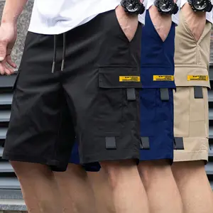 3pcs Men's Casual Cargo Shorts with Drawstring Waist, Flap Pockets, and Label Patches - Ideal for Summer Outdoor Wear , Daily Wear Shorts|Smooth Texture Shorts|No Lining Shorts