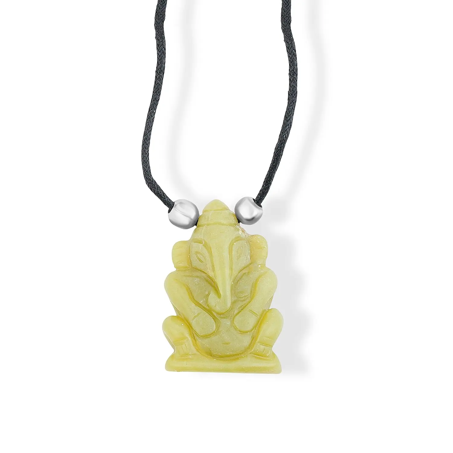 Jade and Simulated Pearl 109.00 ctw Carved Necklace in Platinum Bond 16-19 Inches