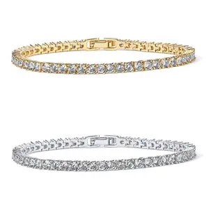 4.0mm full diamond bracelet Tennis chain single row tennis bracelet jewelry