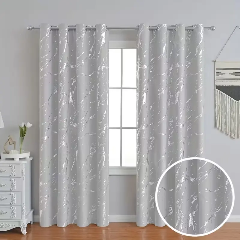 Elegant Marble Pattern Curtains, Window Curtain, Window Drapes, Home Decoration Curtain, Home Decorative Curtain, Modern Classic European Style, 100% Polyester Fiber, Light Blocking Partition Fabric, Easy