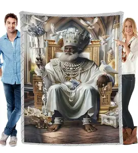 God the Father Blanket | Almighty Faith Christian Throw | Spiritual Living Room Decor & Religious Gift Christian Blanket  Prayer Blanket  Perfect for living room decor, prayer spaces, churches meaningful Christian religious gift for family and friends