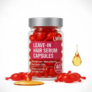 LWW Leave-In Argan Oil Treatment Capsules, Vitamins A/C/E + Pro-B5, 40 pcs – Frizz Control & Shine