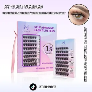 JOMAY DIY Lash Kit - Press-On, Glue-Free Self-Adhesive Eyelash Set!  Ideal for Beginners, Includes Tweezers (48 Pcs) ，Makeup ， lash cluster kit Cosmetic，Light & All-Day Glow | Water-Resistant (Not Soakable) | Single Use