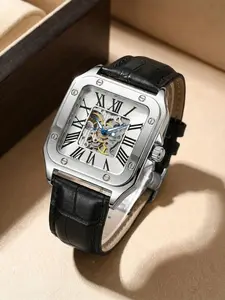 Men's Fashion New Trend Simple Couple Student Business Casual Mechanical Watch, Stylish Analog Wristwatch for Daily Wear, Fashionable Wristwatch, Stainless Steel Watches