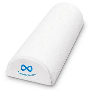 Half Moon Bolster Pillow - 100% Pure Memory Foam - Orthopedic Design for Back & Side Sleepers - Soft & Breathable Air Layer Cover