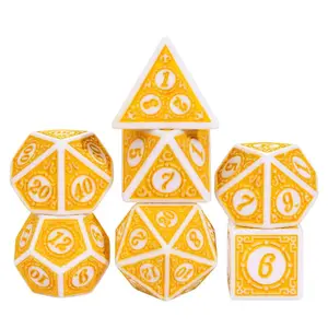 Yellow Window Lattice 7-Dice Set