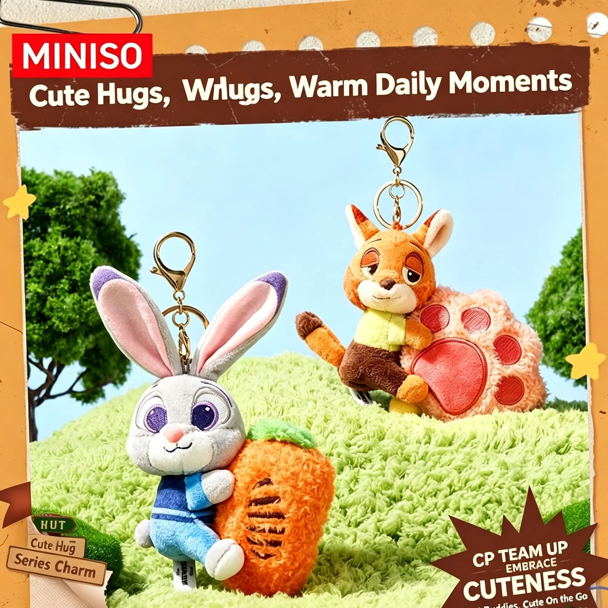 Disney Love Hug Series Plush Keychain, Cute Cartoon Bag Charm, Adorable Stuffed Toy Pendant, Birthday Gift for Disney Fans