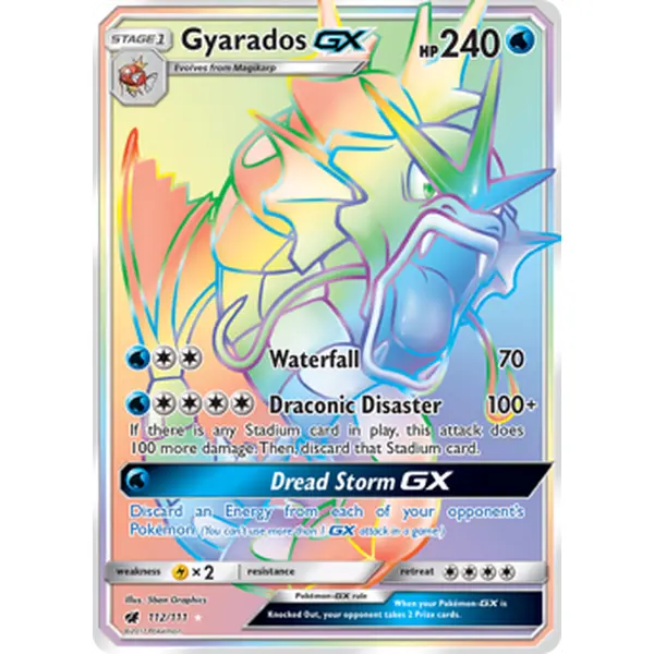 Pokemon TCG Gyarados GX (Secret) Crimson Invasion Near Mint Trading Card Single