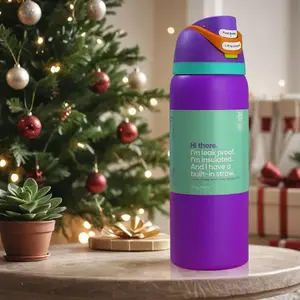 purple Water bottle 32oz, 945ML, freesip,with straw,heat preservation time more than 24 hours, cold and hot water can be insulated, can make coffee, frozen drinks, , exquisite workmanship, suitable for camping, work, indoor and Outdoor use. Vacuum Flasks