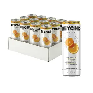 Beyond Immerse Orange Tangerine 12 Pack 10g Protein Beverage with Fiber Antioxidants & Electrolytes