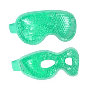 2PCS Gel Eye Mask Reusable Hot Cold Therapy Gel Bead Eye Mask for Puffiness /Dark Circles/Eye Bags /Dry Eyes/Headaches/Migraines/Stress Relief, Cooling Eye Mask Hot/Cold Compress Eye Mask (Green)