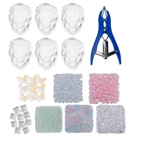 DIY Handmade Stress Ball Kit, Stress Relief Fidget, Stress Relief Fidgeting, Stress Relieving Accessory, Includes 6 Accessories, 6 Transparent Grape Shape Balls, Handmade Ball Expander, 8 Straps, Perfect Gift