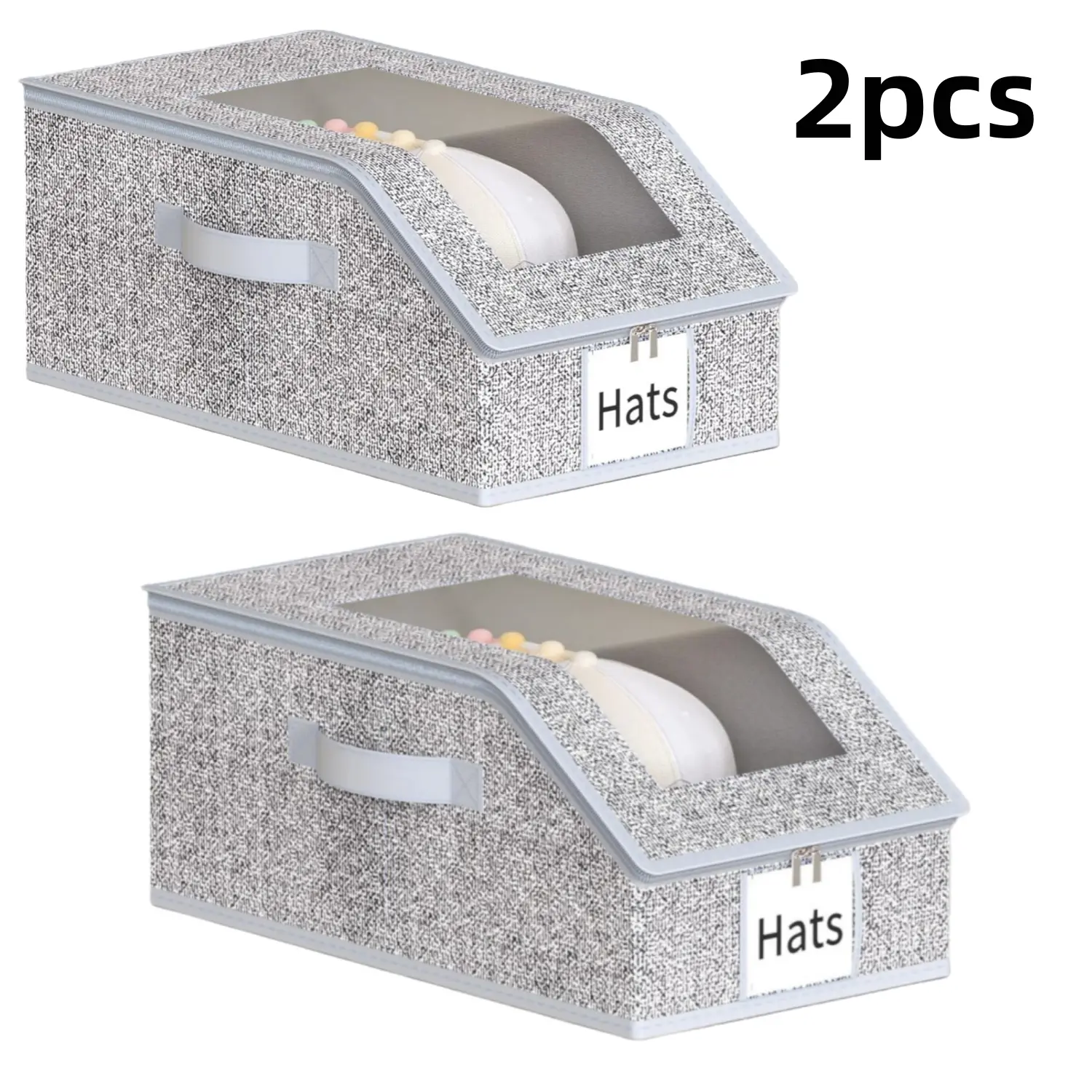 Hat storage box, Clear Window, Holds Up to 12 Caps Each, for Closet/Bedroom/Shelf, Also Stores Clothes/Scarves/Gloves, Ideal for Home & valentine gifts