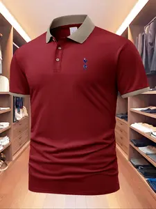 Men's Regular Fit Tottenham Hotspur Print Polo Shirt, Casual Short Sleeve Top for Summer, Fashion Men's Clothes for Daily Wear, Gamis