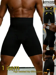 Men's Sporty Shaping Pants, Shapewear Bottoms, Seamless High Waist Tummy Control Butt Lifting, Breathable Slimming Waist Cincher