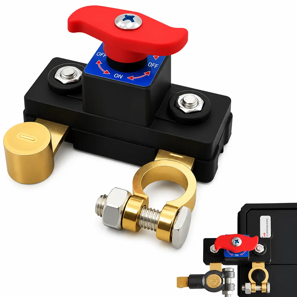 Strong Heavy-Duty Pure Copper Vehicle Small Battery Disconnect Breaker Switch, Auto Replacement Part for Cars, Boats, Fishing Boats, Semi Trucks, with Excellent Conductivity, Stable Power Delivery, Quick Cut-Off, Durable Repair Supply