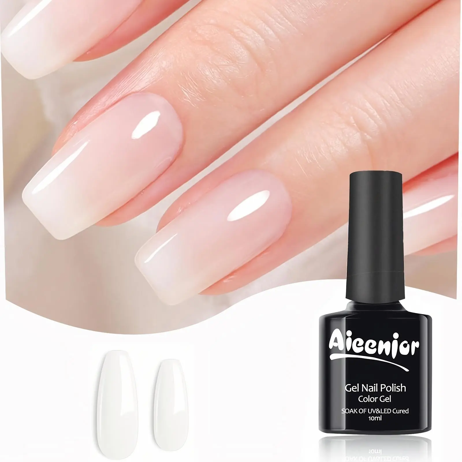 Gel nail polish, light nude milky white red-brown black white neutral gel nail polish removable UV light-curing gel nail polish, artistic design nail salon DIY salon gel10ml, Manicure Smooth Glossy