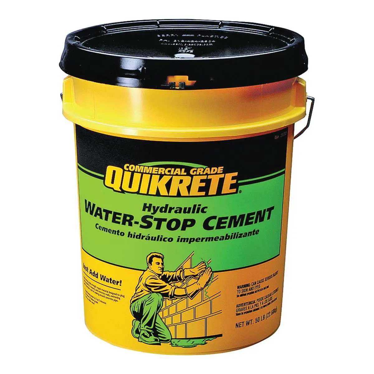 Quikrete Hydraulic Water-Stop Cement - Grey, 52 lbs, for Swimming Pools, Foundations, Masonry Applications Above or Below Grade