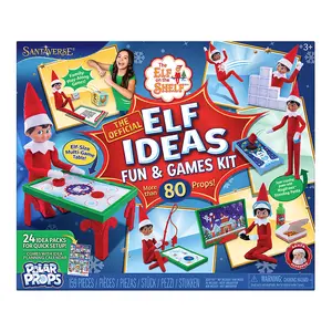 Elf on the Shelf Official Elf Ideas Fun & Games Kit – 80+ Easy Elf Props, Setups, ELF NOT INCLUDED