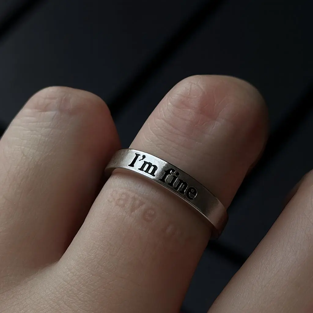 Letter Engraved Stainless Steel Ring &Copper ring, Fashion Jewelry for Party , Daily Clothing Decor , Trendy All - match & Exquisite Jewelry for Birthday Gift trust god&keep going&im fine&faith over fear&faith Perfect Accessory