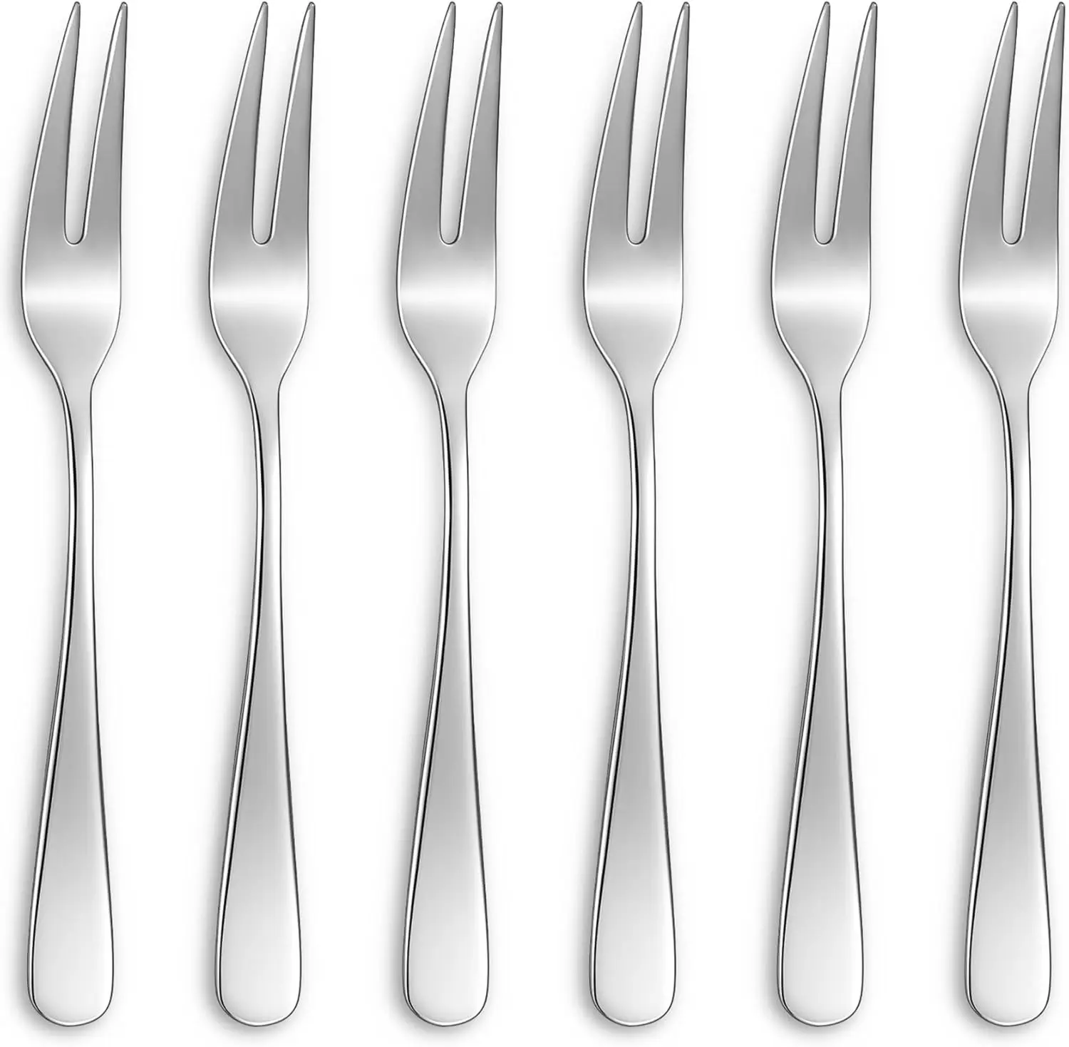 Premium 6-Piece 5.7-Inch 18/10 Stainless Steel Fruit Forks | Fruit & Cocktail Forks for Appetizers, Dessert & Charcuterie; Well Crafted; Comfortable Weight & Balance; Dishwasher Safe