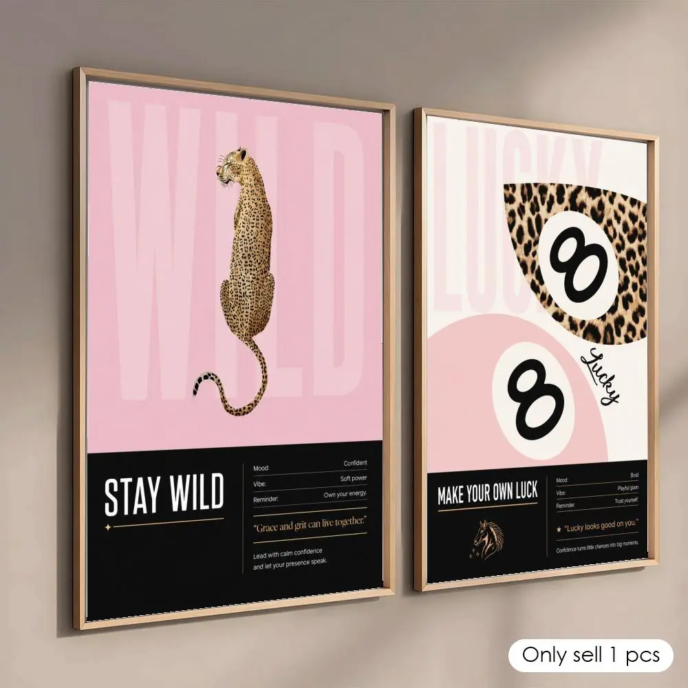 Lucky Wild Leopard Print Poster Sticky Waterproof Wall Art – High-Definition, Durable & Easy-to-Apply Print For Home, Bedroom & Living Room Décor – Trendy, Aesthetic Room Decoration In Multiple Sizes – Perfect Gift