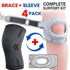 Knee Brace for Women & Men, 4-Pack Knee Brace for Running Knee Pain, Knee Support Compression Sleeve, Workout Sports Knee Braces for Meniscus Tear, ACL & Arthritis Pain Relief