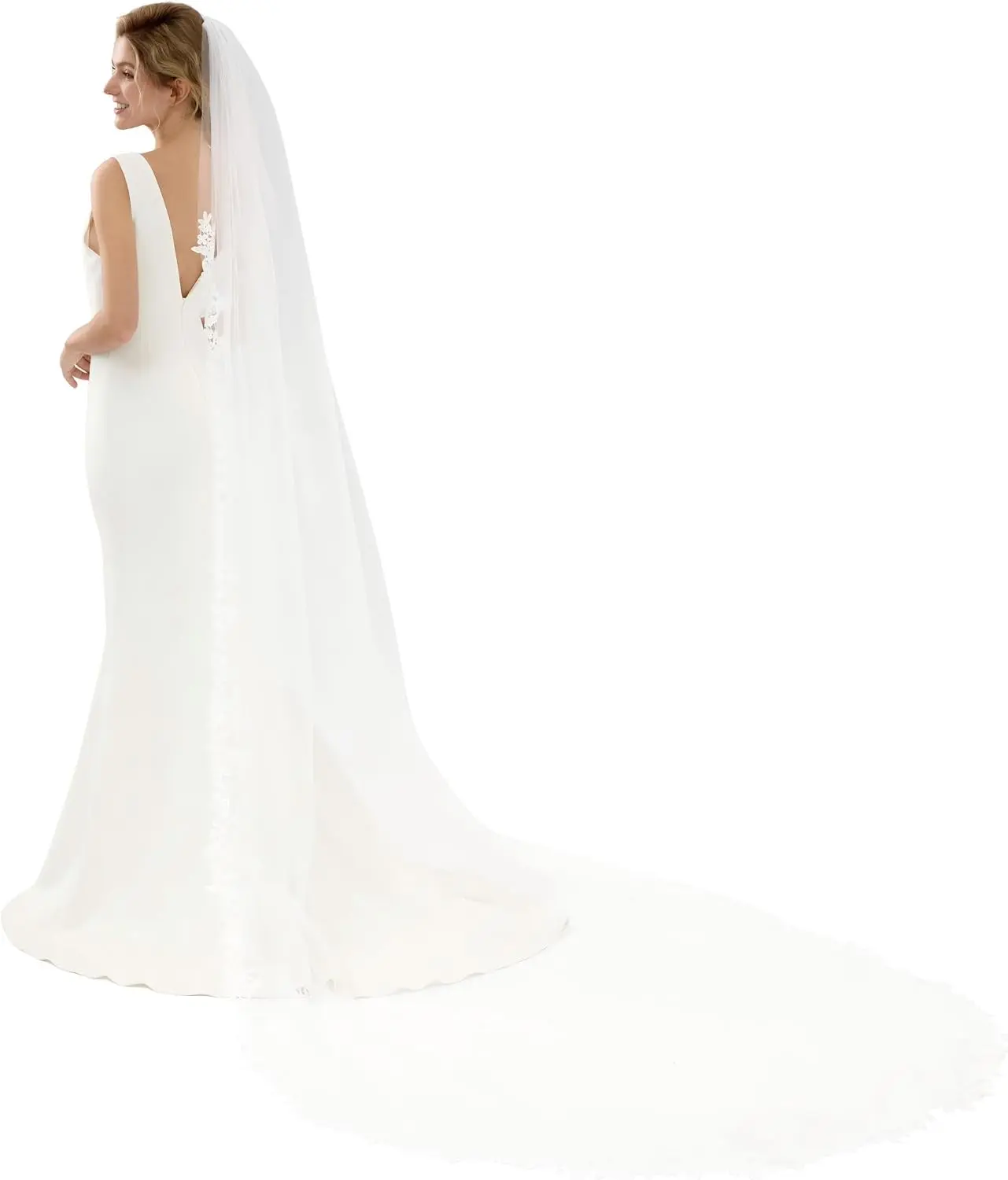Bridal Veil, 1 Tier Lace Wedding Veil, With Metal Comb Veils for Women Wedding