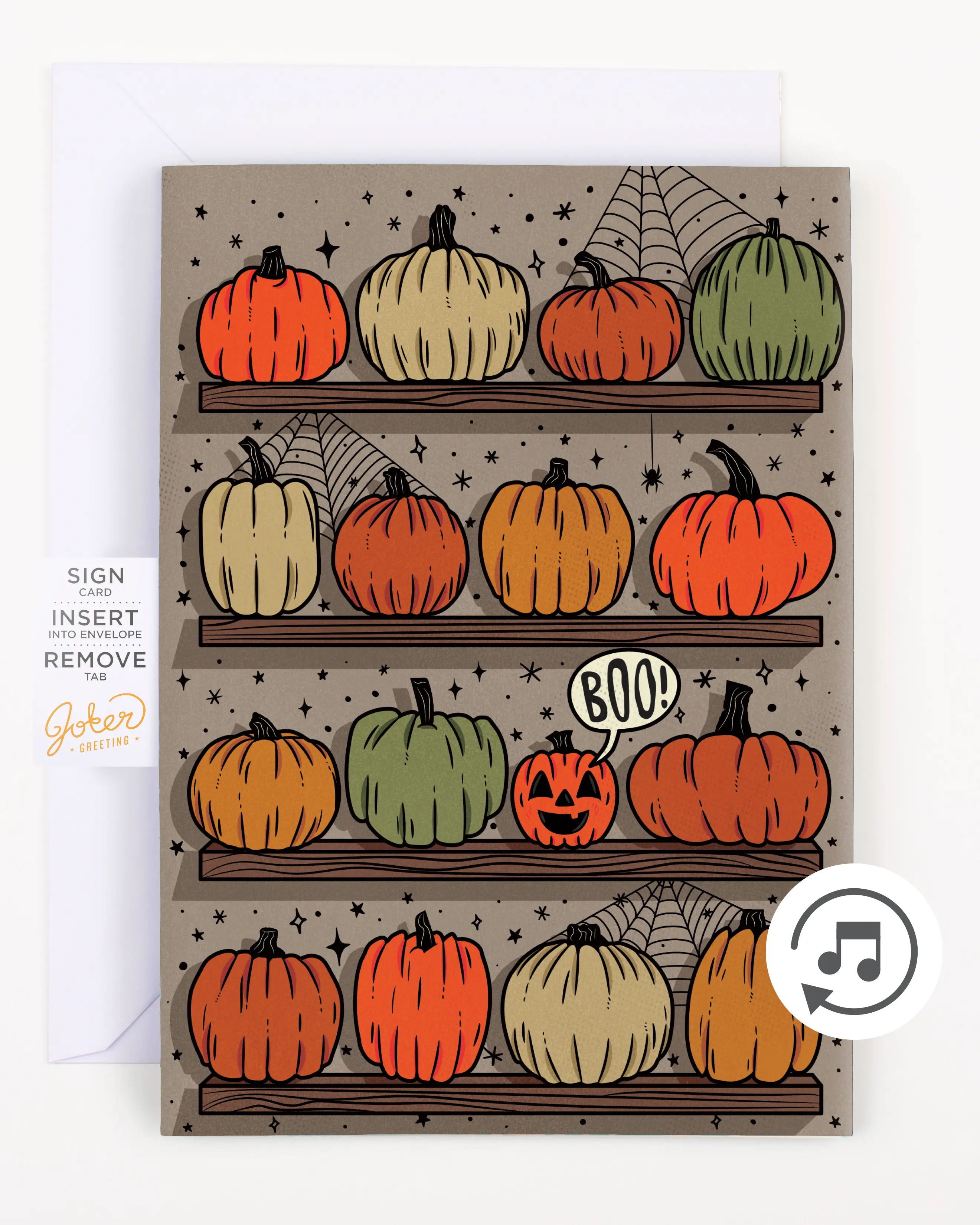 Halloween Scream Office Stationery Greeting Card, Hidden Glitter, Screams Every 90 Seconds, Ideal for Coworker, Birthday Celebrations (October Babies, Hosts)