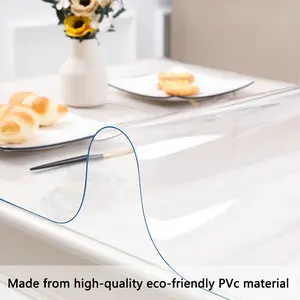 Clear PVC Table Protector, Waterproof & Oil-Resistant Soft Glass Table Mat, Heat-Resistant Flexible Desk Cover, High Quality Material, Durable Multi-Purpose Table Pad for Indoor & Outdoor Use