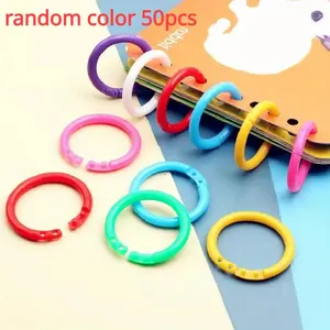 50pcs Binder Ring Plastic Binding Ring Ring Buckle Random Color