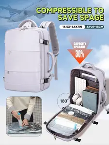 Women's Vacuum Backpack, Casual Travel Backpack, Traveler Essentials Backpack, Carry-On Bag 40x30x20cm, Airline Approved Backpack, Suitable for Ryanair and Easyjet, Outdoor Sports & Travel Essentials
