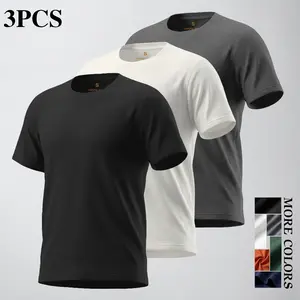 Men’s Solid Color Ultra-Light Crew Neck T-Shirt – Quick-Dry, Breathable, Moisture-Wicking Summer Casual Shirt; Ideal Gift Choice for Men’s Casual Breathable T-Shirt – Perfect for Outdoor Casual Wear