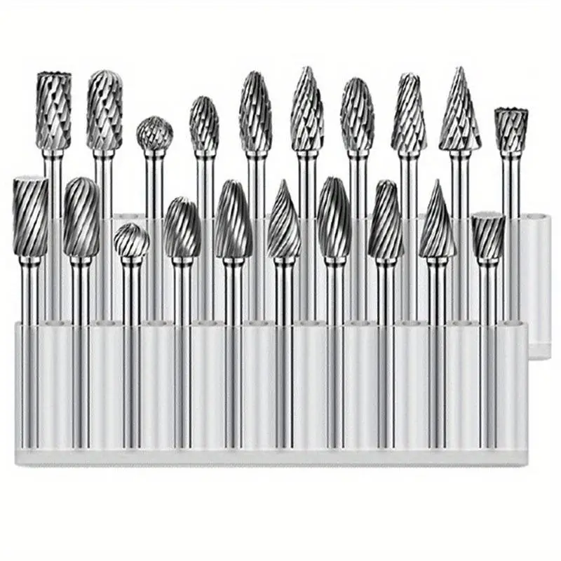Rotary Tungsten Carbide Burrs, Summer Rotary Bit for Woodworking Drilling Engraving & Polishing, Multifunctional Wear-resistant Carbide Burr Set for D