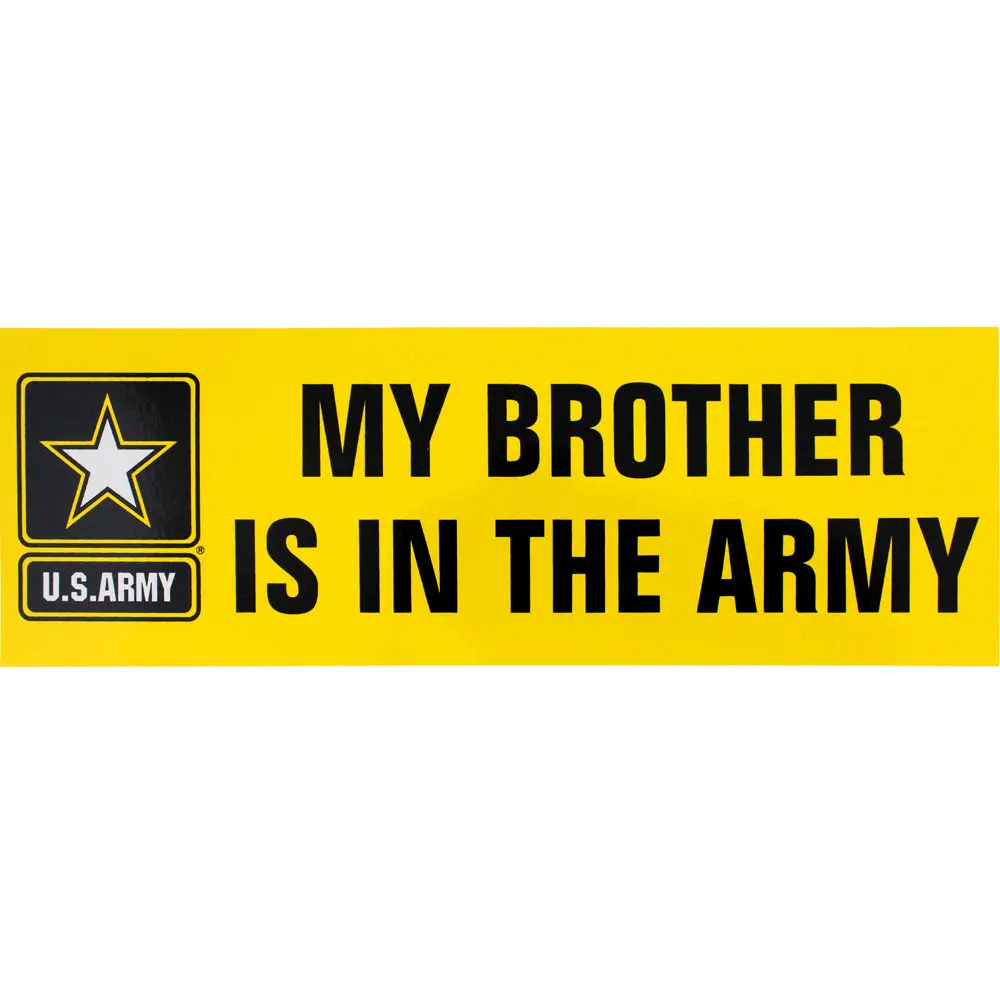 Military Theme Car Bumper Sticker, Brothers Vinyl Decal, Stick-On Type Vehicle Display Accessory, 3" X 9"