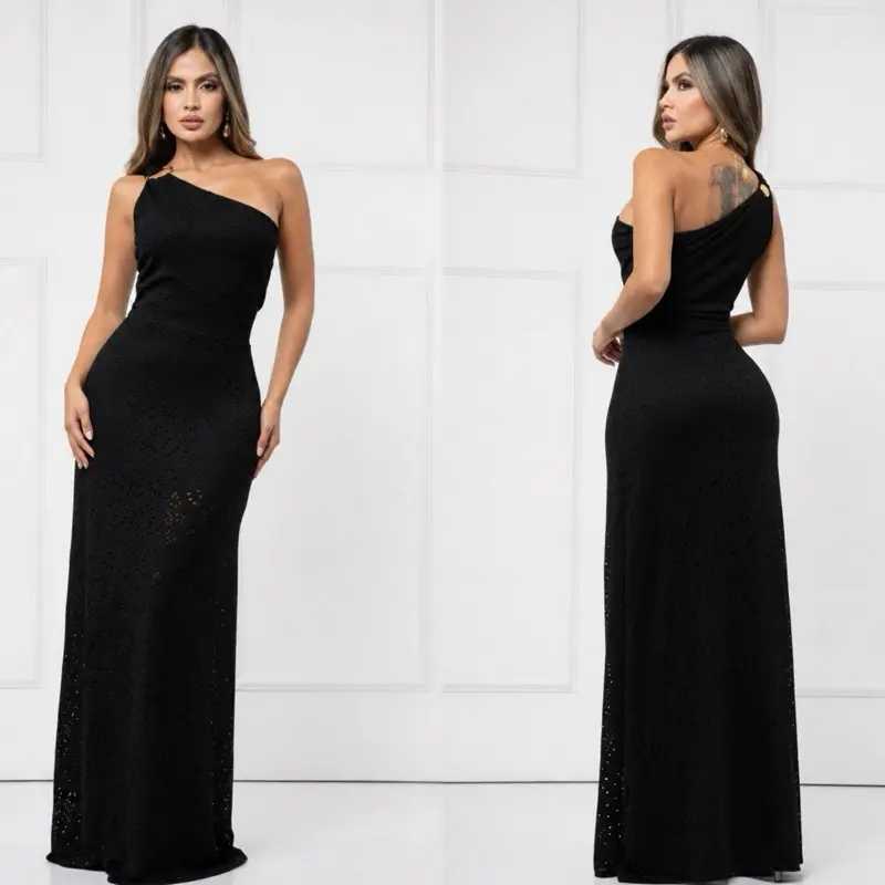 Divine Colombian Dress Ojalillo - Elegant Simplicity, One Size Stretch Fit for S M L, Versatile Appeal for Various Occasions - Casual