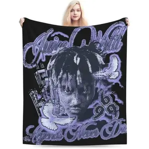 Juice Music Wrld Blanket Throw Blanket,DIY Plush Microfiber Blankets and Throws for Bed,Fleece Blanket Air Conditioned Blanket 40"X30" It is an excellent gift for children, family and friends