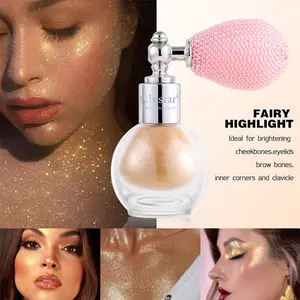 Julystar Body Highlighter Powder, Glitter Finish, Portable Makeup Cosmetic, Natural Glow, Party & Beach Use, Six Colors Available
