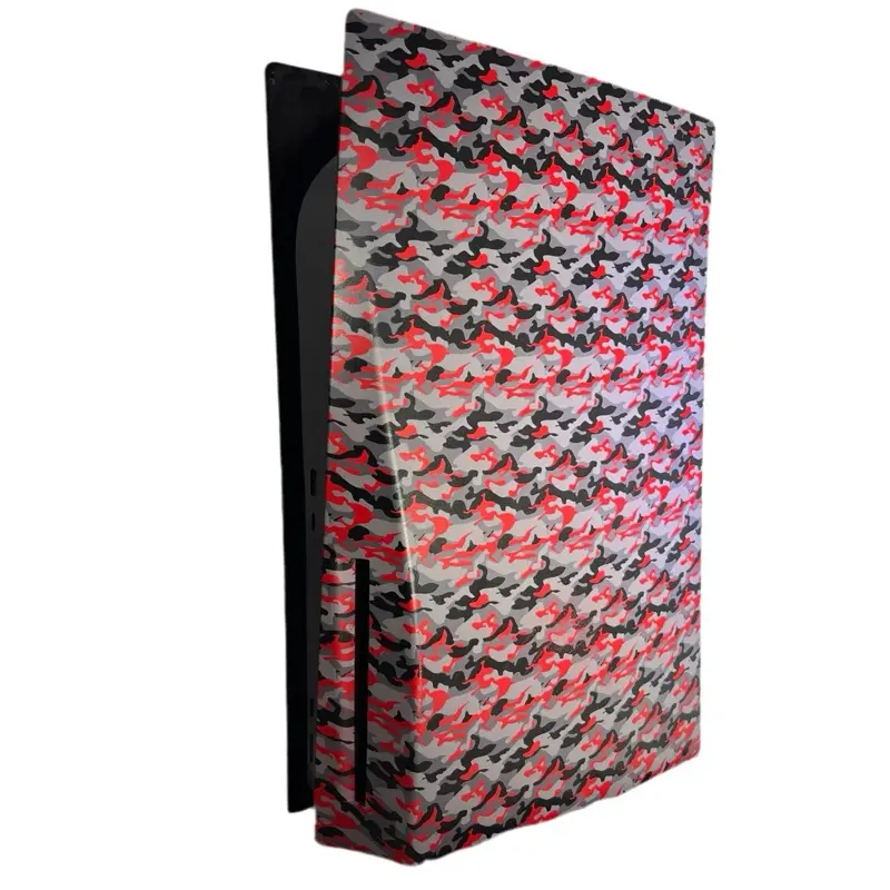 Red Urban Camo Hydrodipped PS5 Faceplate