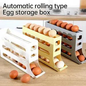 Efficient Egg Storage Solution - Automatic Rolling Type Egg Storage Box for Fridge Organization and Freshness