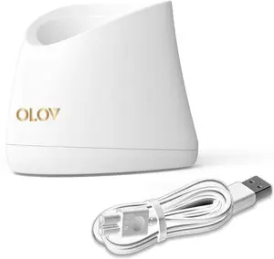 Replacement Charging Base for OLOV Groin Hair Trimmer, USB Recharge Dock & Charging Stand Compatible for OLOV Trimmer, Charging Dock with USB Power Cord (White) Comfort Chargeable