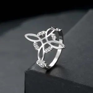 Simple stainless steel witch knot Kyle cross knot couple ring girlfriend wedding holiday gift suitable for party