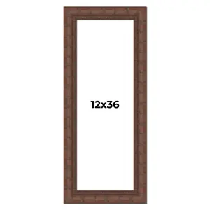 12x36 Brown Wide Bamboo Picture Frame - UV Acrylic, Foam Board Backing, Hanging Hardware