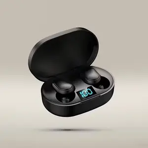 Bluetooth Wireless Earbuds, Wireless Stereo Earbuds in Black, with LED Battery Percentage Display Charging Box Case