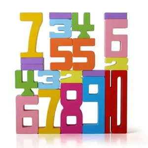 Wooden educational digital blocks, number counting blocks, creative puzzles, stacking toys, fun brain-burning, early education topics, Montessori style