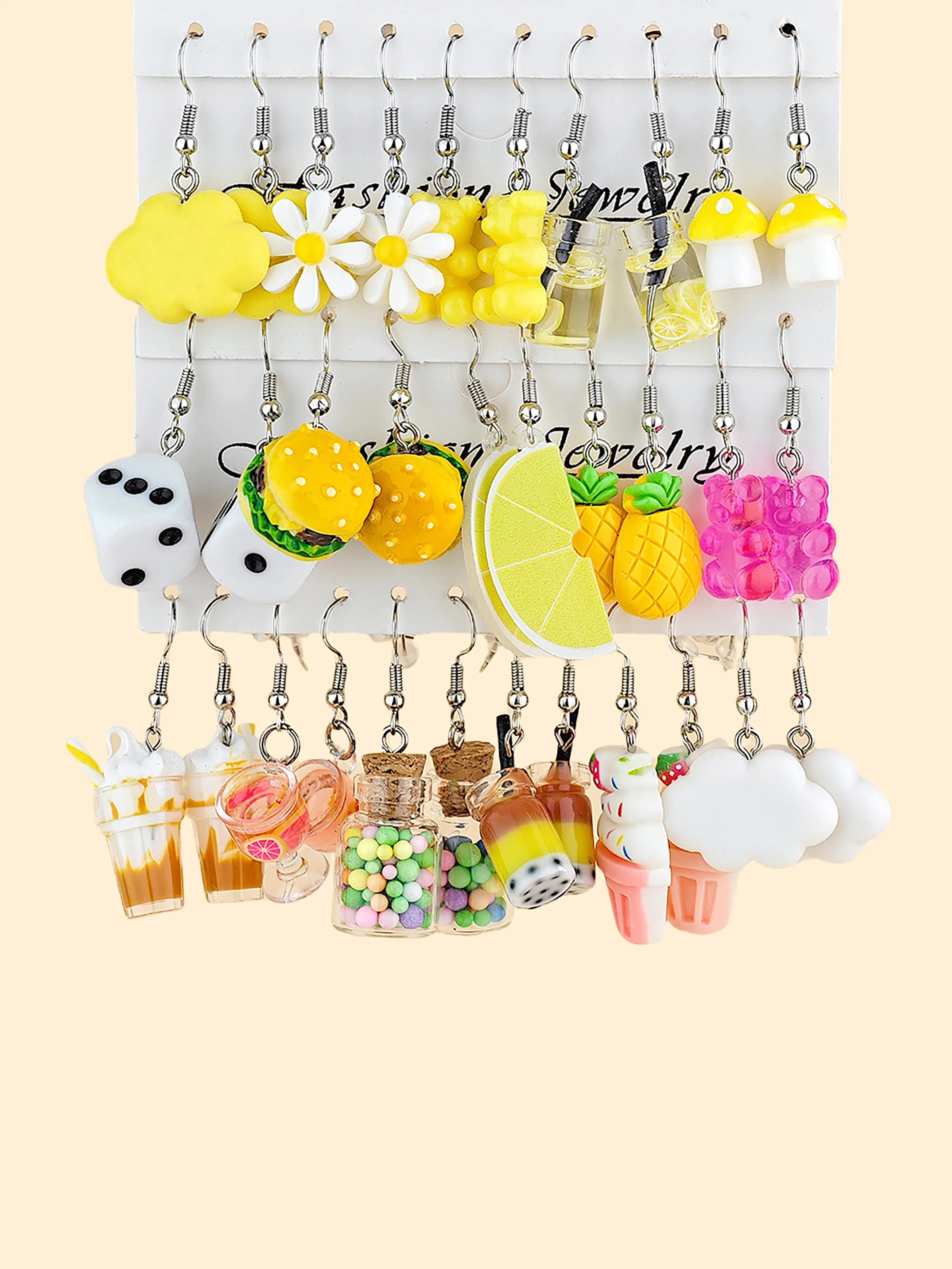 30pcs Fun Series Dangle Earrings Set, Dangling Earrings Birthday Gift, Stylish Ear Accessories for Women & Girls, Perfect Jewelry Collection