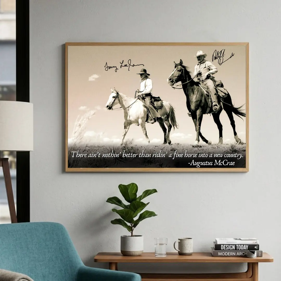 Unframed Poster – Frame Not Included – Vintage Signature Lonesome Dove Movie Poster, Gus McCrae, Signature Lonesome Dove Poster, Classic Western Wall Art, Aesthetic Print, Wall Decor, MADE IN USA