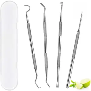 [New Deal] Dental Tools, Professional Teeth Cleaning Oral Care Hygiene Kit, Stainless Steel Dental Pick Tooth Scraper Tartar Plaque Remover for Dentist, Personal, Pet Use with Storage Box Cleansing